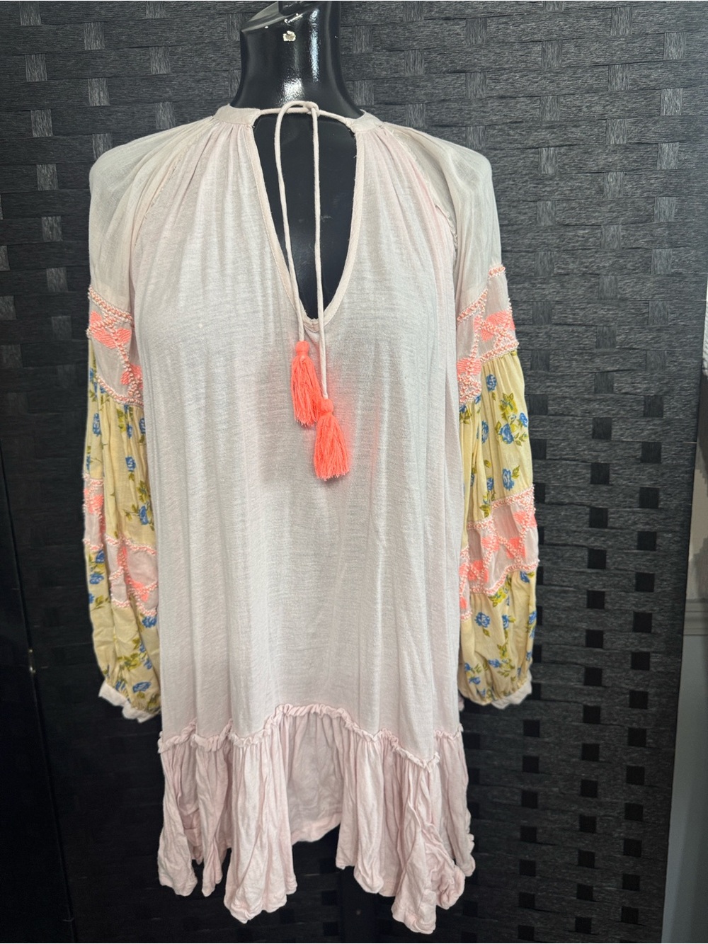 Free People Oversized Tunic Boho Top Sz XS - Picture 2 of 9